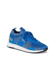 Blue Titanium Textured Sneakers