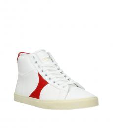 White Red Hi Top Sneakers