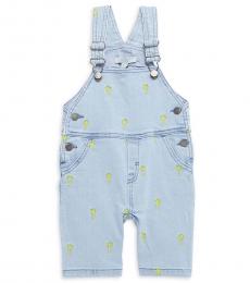 Stella McCartney Baby Girls Blue Embroidered Overalls
