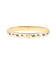 Tory Burch Off White Kira Snail Print Bracelet