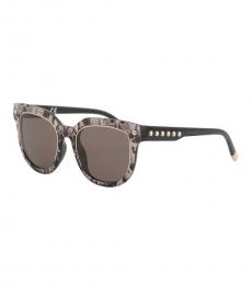 Black Pink Snake Square Sunglasses