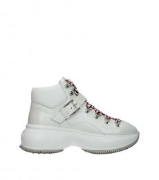 Hogan Silver White Maxi Leather Boots