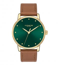 Brown Green Dial Watch
