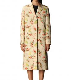 Prada Multicolor Long Coat With Bouquet Print
