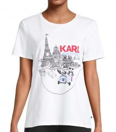 Karl Lagerfeld White Graphic T-Shirt