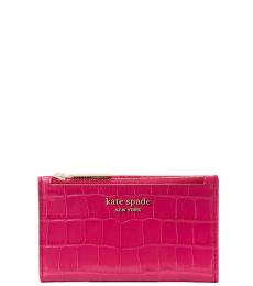 Pink Croc-Embossed Wallet