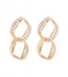Vince Camuto Golden Pave Curb Link Drop Earrings