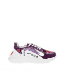 Love Moschino Multicolor Chenille Glitter Sneakers