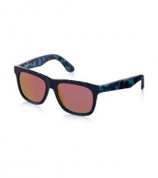 Multi-Color Camo Print Square Sunglasses
