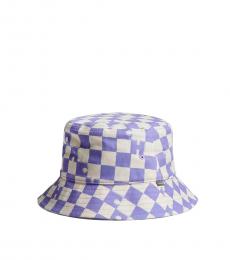 Coach Light Purple Checkerboard Print Bucket Hat