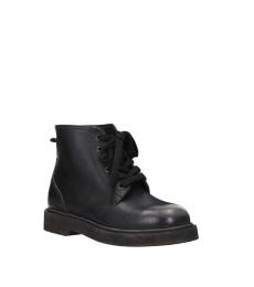 Golden Goose Black Leather Lace Up Boots