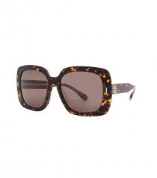 Tory Burch Dark Brown Square Sunglasses