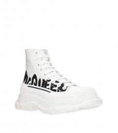 Alexander McQueen White Logo High Top Sneakers