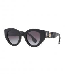 Burberry Black Meadow Grey Gradient Oval Sunglasses