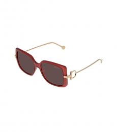 Ferragamo Maroon Square Sunglasses