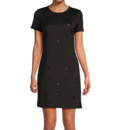 Karl Lagerfeld Black Dotted Mini Tshirt Dress