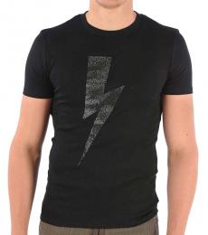 Black Rhinestone Embellished T-Shirt