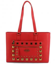 Red Studded Large Tote