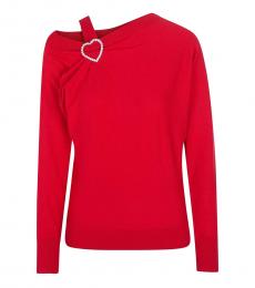 Love Moschino Red Long Sleeve Pullover