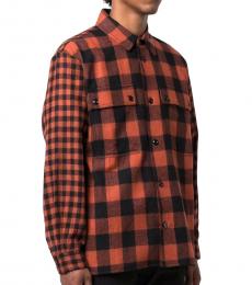 Diesel Rust Two-Tone Tartan Motif Check Shirt