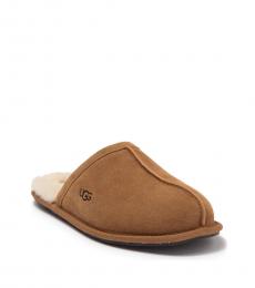 Chestnut Pearle Faux Fur Lined Slippers