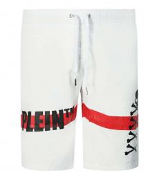 Philipp Plein White Printed Swim Shorts