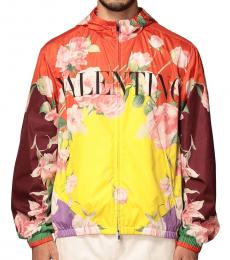 Multicolor Logo Floral Nylon Jacket