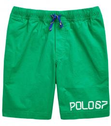 Ralph Lauren Boya Chroma Green Stretch Poplin Shorts