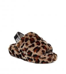 UGG Leopard Soft Fluff Sandals
