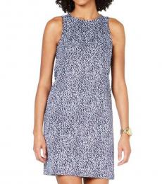 Michael Kors Dark Blue Printed Sleeveless Dress