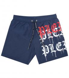 Philipp Plein Blue Printed Swim Shorts