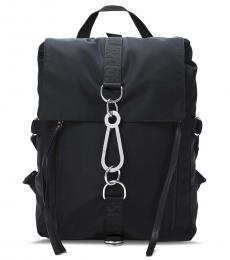 Just Cavalli Black Textile Utility Large Backpack