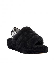 Black Soft Fluff Sandals