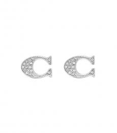 Coach Silver Signature Stud Earrings