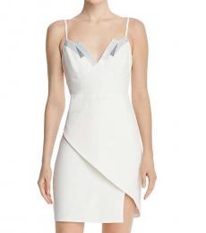 BCBGMaxazria Off White Sequined Banded Party Dress
