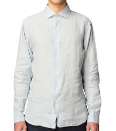 Light Blue Solid Linen Shirt