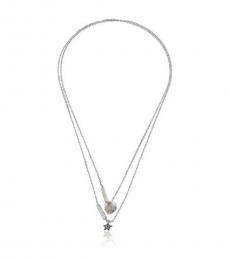 Marc Jacobs Silver Coin Layered Pendant Necklace