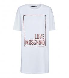 Love Moschino White Crewneck T-Shirt