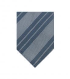 Moschino Grey Blue Stripe Tie