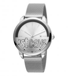Just Cavalli Silver Logo Dial Watch