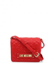 Red Quilted Mini Crossbody Bag