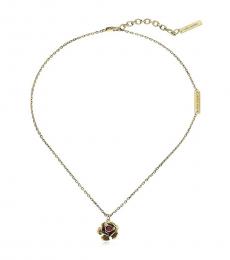 Marc Jacobs Antique Gold Small Flower Pendant Necklace