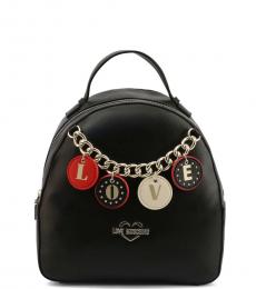 Love Moschino Black Love Charm Small Backpack