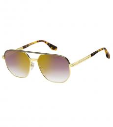 Marc Jacobs Rose Gold Tortoise Pilot Sunglasses