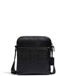 Coach Black Houston Flight Medium Crossbody Bag