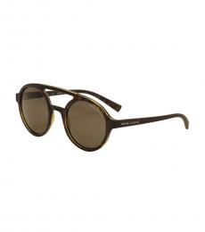 Armani Exchange Tortoise Round Frame Sunglasses