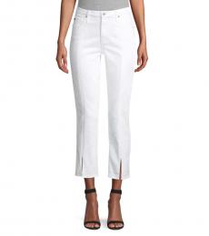 AG Adriano Goldschmied White High-Rise Crop Jeans