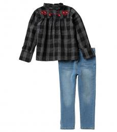 7 For All Mankind 2 Piece Top/Jeans Set (Little Girls)