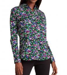 Ralph Lauren Polo Black Multi Floral-Print Cotton Shirt