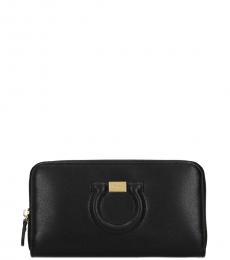 Salvatore Ferragamo Black Gancini Logo Wallet